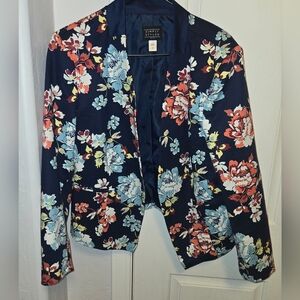 Liberty Women's Blazer - Navy with Floral Print